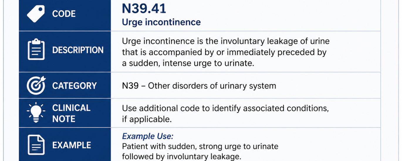N39.41 diagnosis code