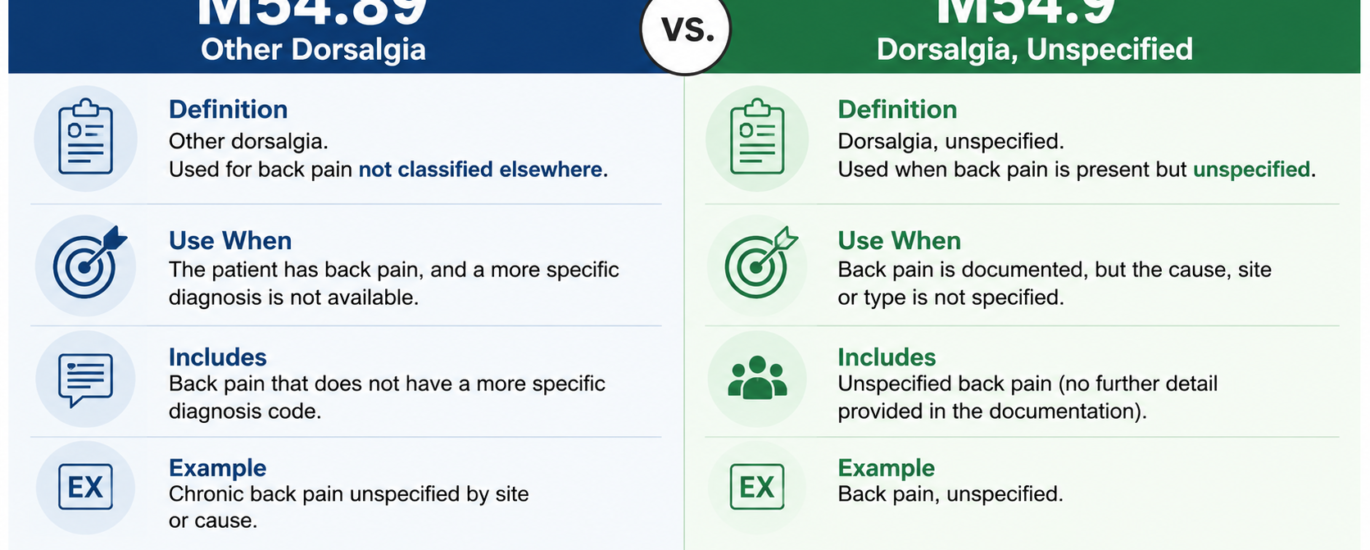 ICD-10 M54.89 vs M54.9